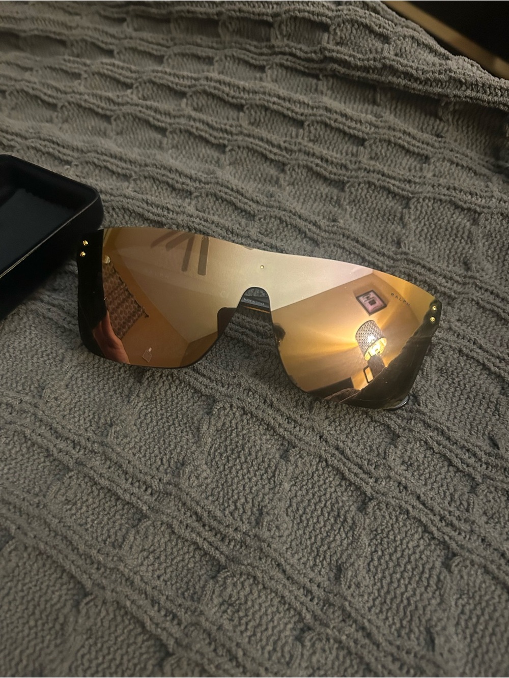Ralph Lauren Shield Sunglasses - Gold Mirror Lens